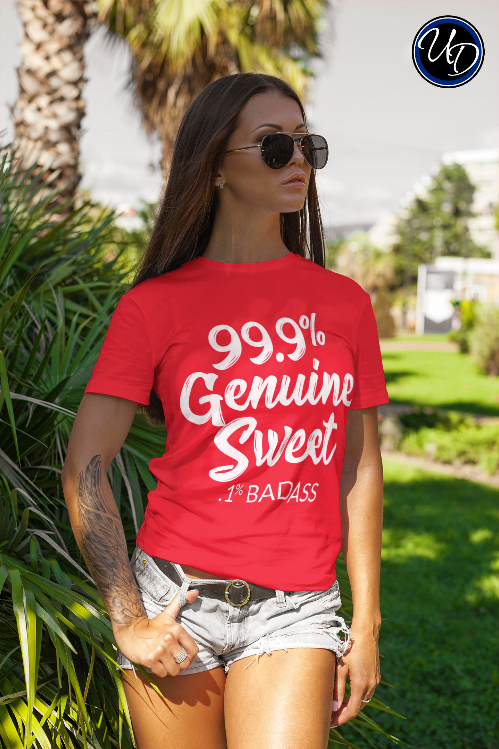 99.9% genuine sweet .1% badass art on t-shirt