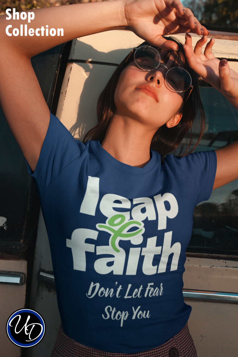 Leap of faith don't let fear stop you art on t-shirt