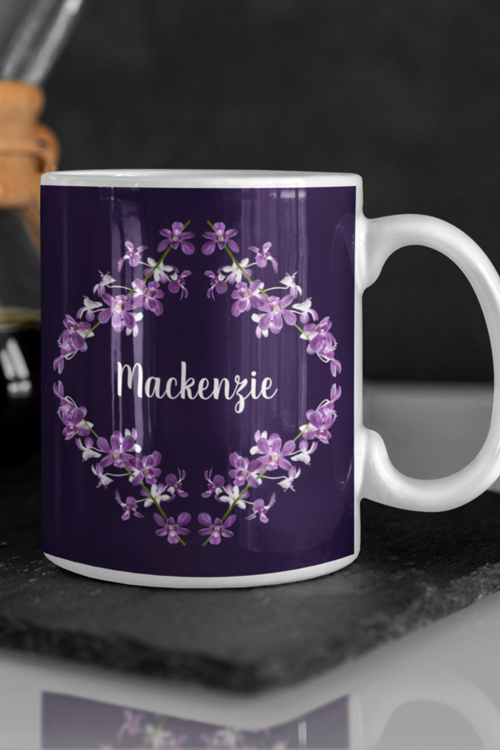 Purple dendrobium orchids motif